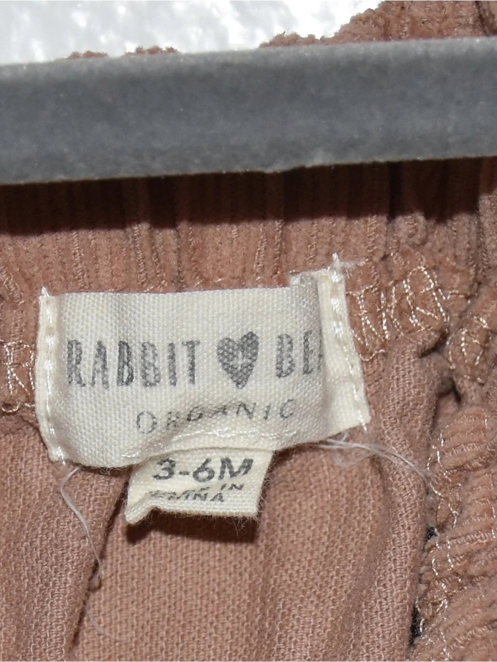 Girls' Brown Corduroy Pinafore Dress with Floral Pocket